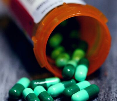 Prescription bottle with capsules
