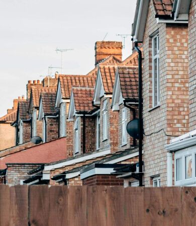 A row of brick houses