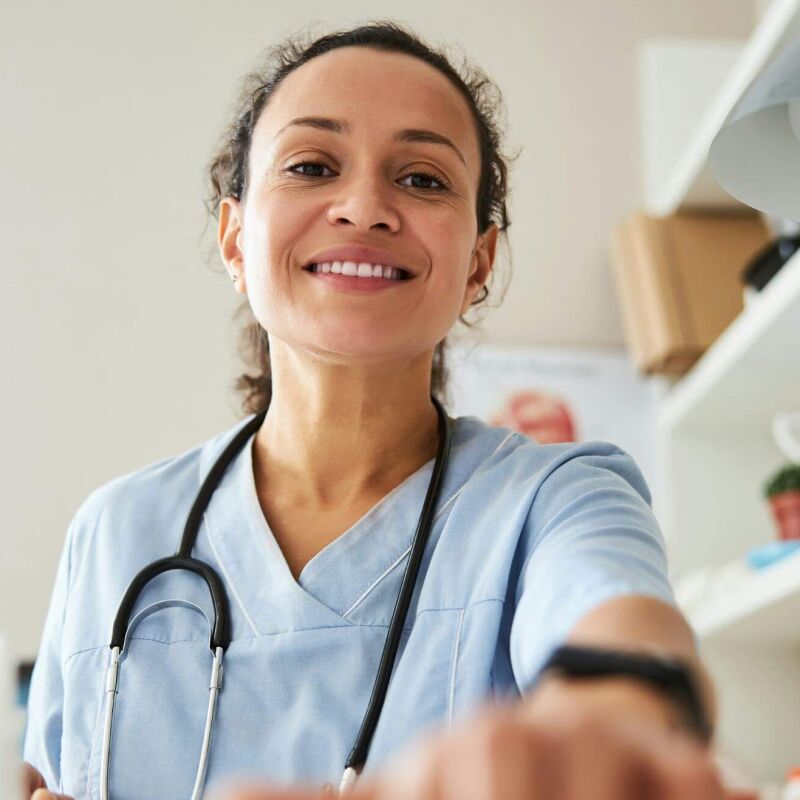 A doctor in a GP surgery