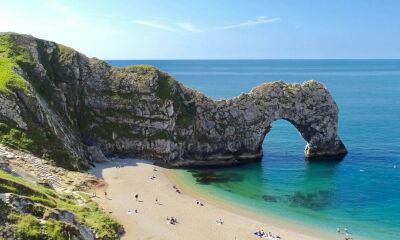 Durdle Door - a natural limestone arch on the Jurassic Coast in Dorset