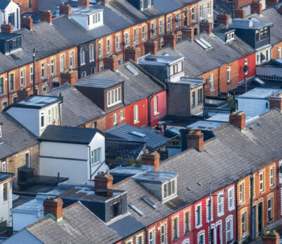 Rows of brick terraced houses