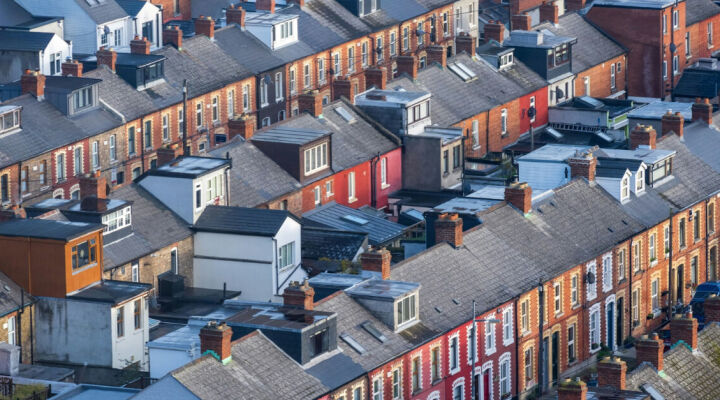 Rows of brick terraced houses